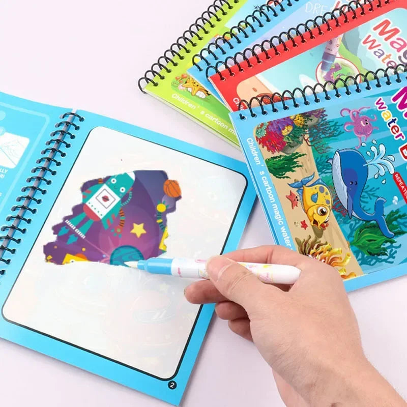 Livro mágico de colorir com água reutilizável